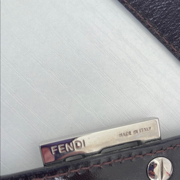 FENDI Black and Brown Monogram Shoulder Bag - Picture 4 of 5